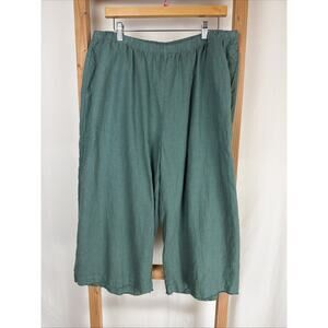NWT Kleen Oregano Green Lantern Pants 100% Linen #0819 1X